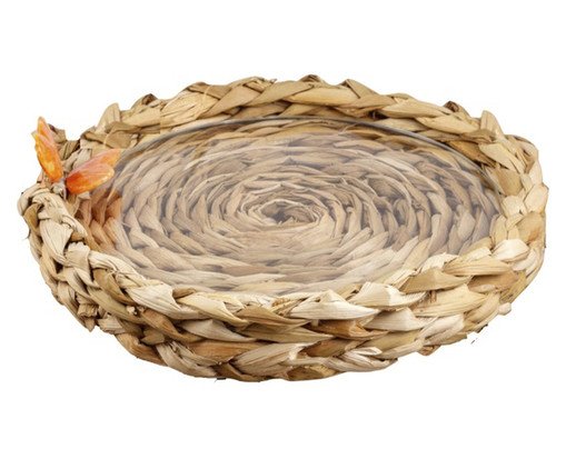 Bandeja Redonda Butterfly Calcita Laranja, Natural | WestwingNow