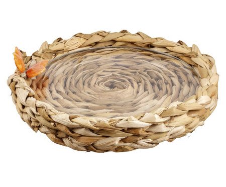 Bandeja Redonda Butterfly Calcita Laranja | Westwing