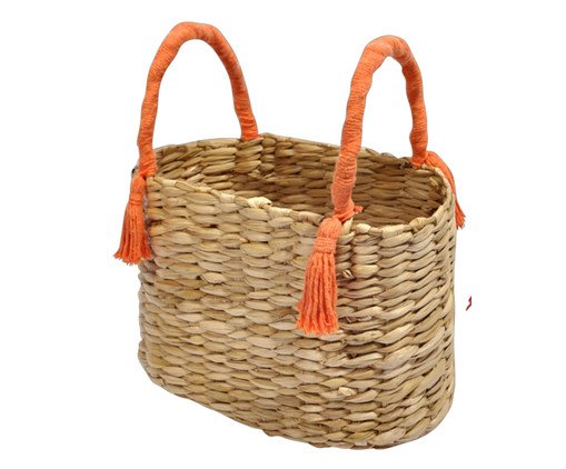 Cesto com Tassel Arari Laranja, Natural | WestwingNow