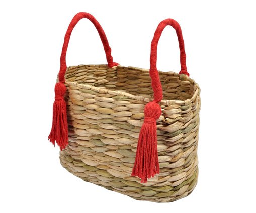 Cesto com Tassel Arari Magenta, Natural | WestwingNow
