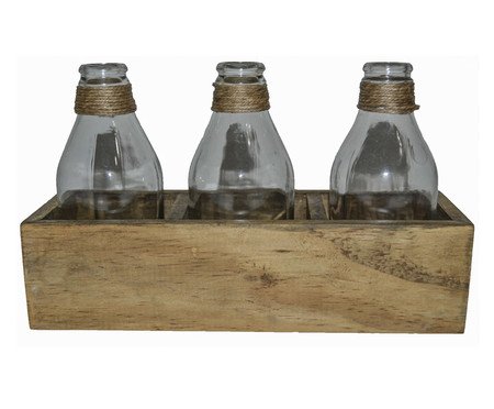 Jogo de Garrafas Decorativas com Suporte Janis Three Tray | Westwing