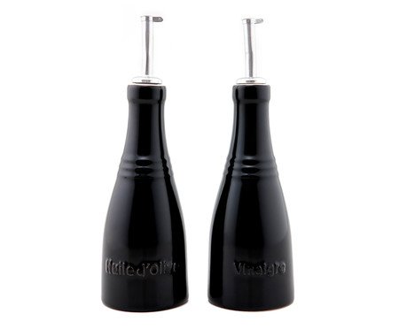 Jogo de Azeiteiro e Vinagreiro Black Onyx - 240ml | Westwing