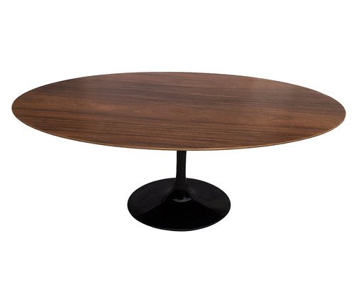 Mesa Saarinen Oval Imbuia Base Preta, preto | WestwingNow