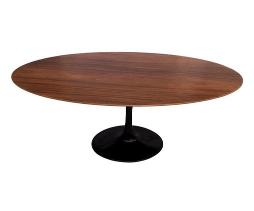 Mesa Saarinen Oval Imbuia Base Preta, preto | WestwingNow