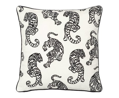 Capa de Almofada Bordado de Tigre Branca | Westwing