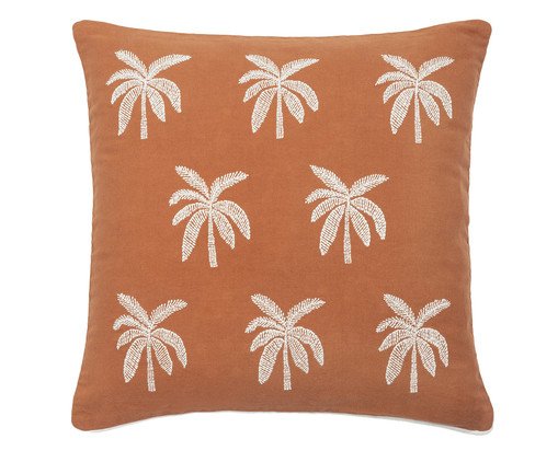 Capa de Almofada Bordado Palmeira Terracota, Terracotta | WestwingNow