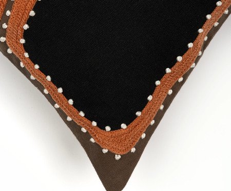 Capa de Almofada Etinica Pachwork Poa Bordada Terrosa | Westwing