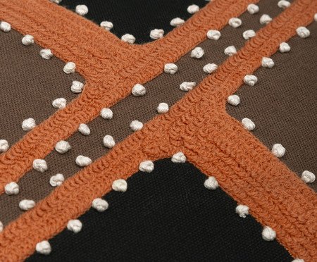 Capa de Almofada Etinica Pachwork Poa Bordada Terrosa | Westwing