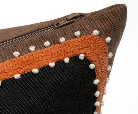 Capa de Almofada Etinica Pachwork Poa Bordada Terrosa | Westwing