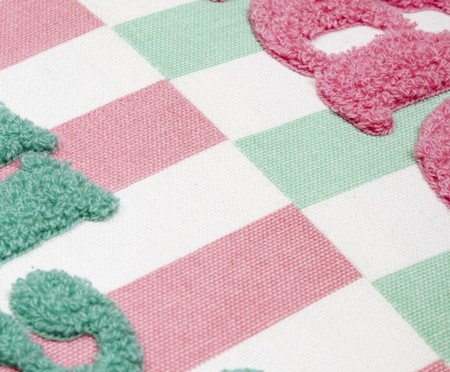 Capa de Almofada Listrada com Bordado Ciao Bella Verde | Westwing