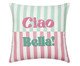 Capa de Almofada Listrada com Bordado Ciao Bella Verde, green | WestwingNow