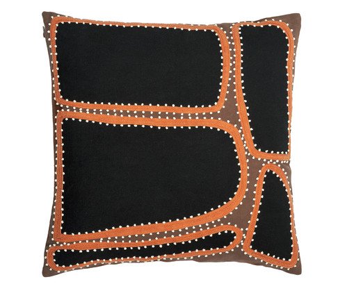 Capa de Almofada Etnica Pachwork Poa Bordada Terroso, Terracotta | WestwingNow