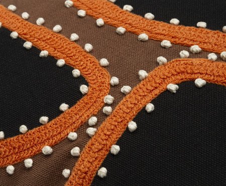 Capa de Almofada Etnica Pachwork Poa Bordada Terroso | Westwing