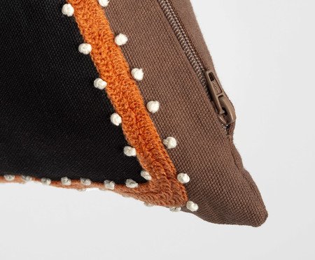 Capa de Almofada Etnica Pachwork Poa Bordada Terroso | Westwing