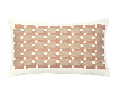 Capa de Almofada com Bordado Geométrico Areia | Westwing