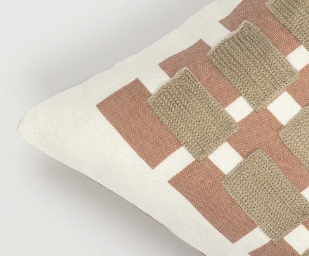 Capa de Almofada com Bordado Geométrico Areia | Westwing