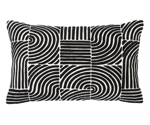 Capa de Almofada Bordado Geométrico Preta e Branca, white | WestwingNow