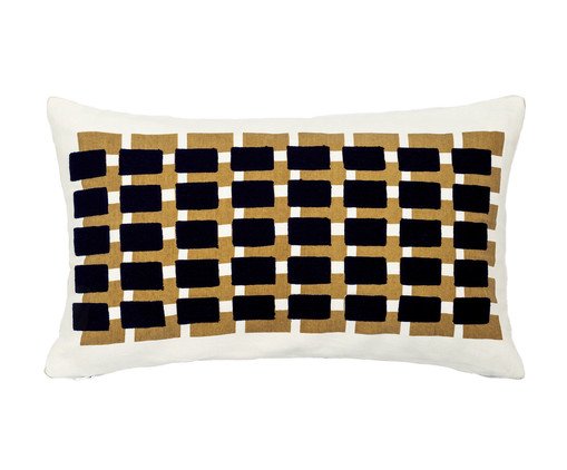 Capa de Almofada com Bordado Geométrico Mostarda, yellow | WestwingNow