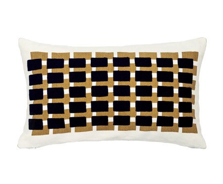 Capa de Almofada com Bordado Geométrico Mostarda | Westwing