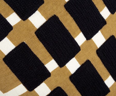 Capa de Almofada com Bordado Geométrico Mostarda | Westwing