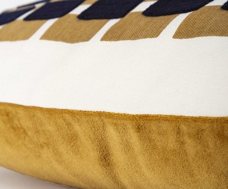 Capa de Almofada com Bordado Geométrico Mostarda | Westwing