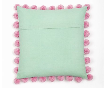 Capa de Almofada Listrada Pompom Rosa e Verde | Westwing