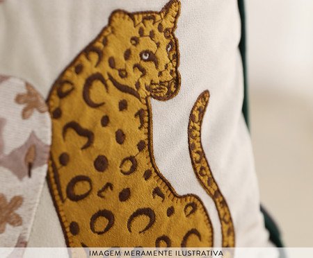 Capa de Almofada Bordada com Cordonê Oncinhas Off-White | Westwing