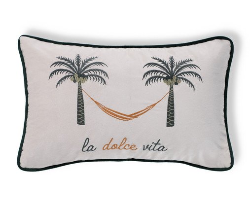 Capa de Almofada Bordada comCordonê La Dolce Vita Off-White, Off White | WestwingNow