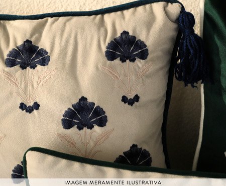 Capa de Almofada Bordada com Tassels Bali Off-White | Westwing