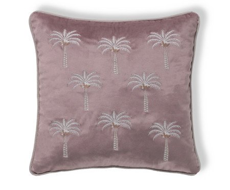 Capa de Almofada Bordada com Cordonê Coqueiros Rosê | Westwing