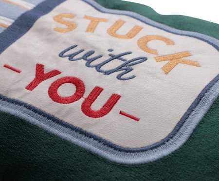 Capa de Almofada Bordada com Cordonê Sardinhas Verde | Westwing