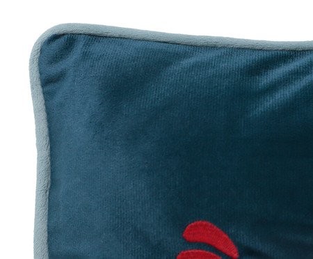 Capa de Almofada Bordada com Cordonê Lagostim Azul Marinho | Westwing