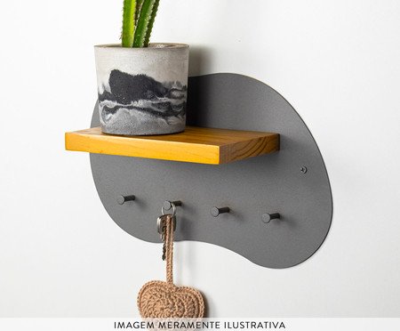 Porta-chaves de Parede Orgânico Moema Cinza | Westwing