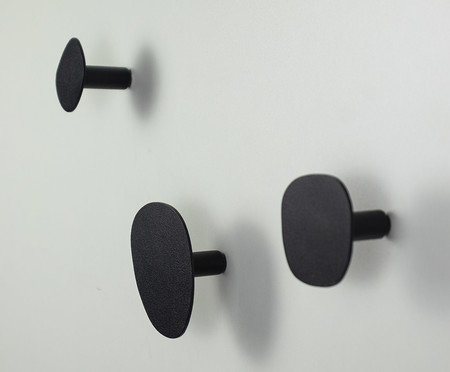 Jogo Cabideiro Guaratiba de Aço Orgânico Preto | Westwing