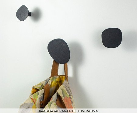 Jogo Cabideiro Guaratiba de Aço Orgânico Preto | Westwing