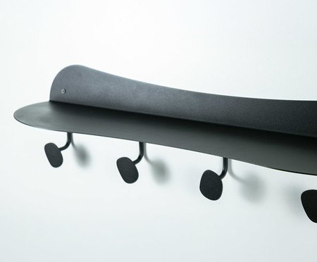 Prateleira Cabideiro Orgânica de Aço Joá Preto | Westwing