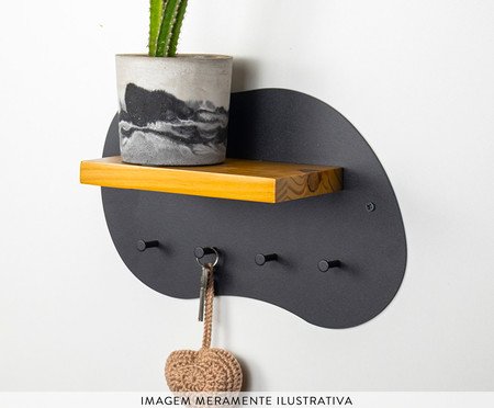 Porta-chaves de Parede Orgânico Moema Preto | Westwing
