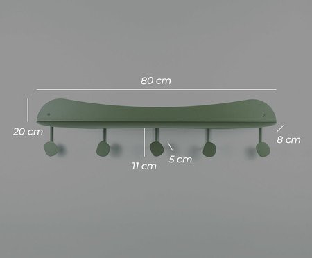Prateleira Cabideiro Orgânica de Aço Joá Verde Oliva | Westwing