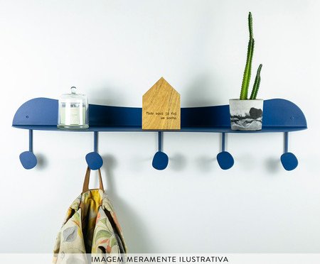 Prateleira Cabideiro Orgânica de Aço Joá Azul | Westwing