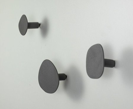 Jogo Cabideiro Guaratiba de Aço Orgânico Cinza | Westwing