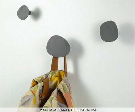 Jogo Cabideiro Guaratiba de Aço Orgânico Cinza | Westwing