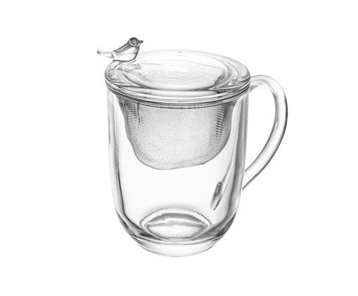 Caneca com Tampa e Filtro Bird, transparent | WestwingNow