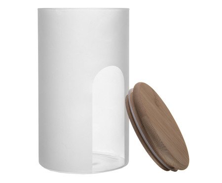 Pote com Tampa Bambu Frosted - 1,15L | Westwing