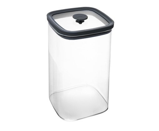 Porta-mantimento Square Cinza - 1,2L, transparent | WestwingNow