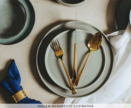 Faqueiro de Aço Inox Berna Dourado | Westwing