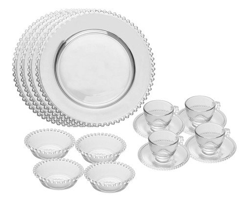 Jogo para Chá em Cristal Pearl, transparent | WestwingNow