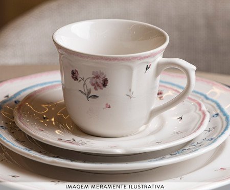 Xícara para Chá com Pires Florescer Rosa | Westwing