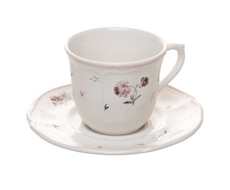Xícara para Chá com Pires Florescer Rosa | Westwing