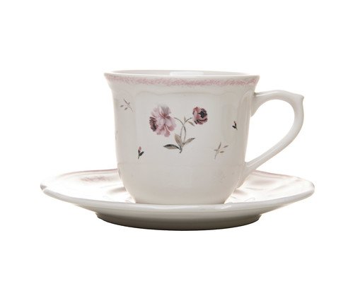 Xícara para Chá com Pires Florescer Rosa, pink | WestwingNow