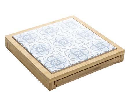 Jogo para Queijo com Tábua Mosaico Bambu | Westwing